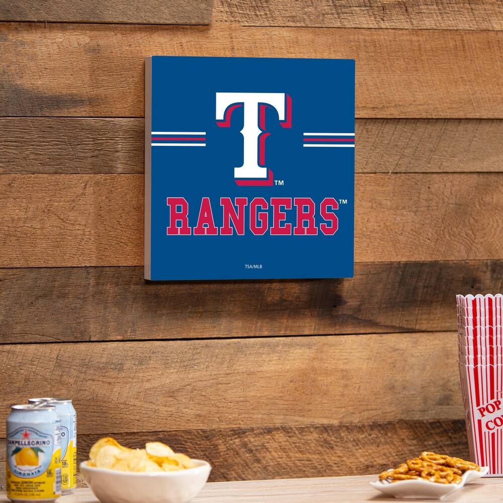 Texas Rangers Wooden Door Decor Wall Sign - Multi-Color