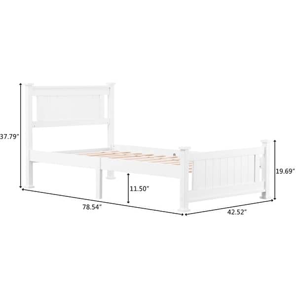 Classic Design Panel Bed Frame with Headboard - Overstock - 32027862