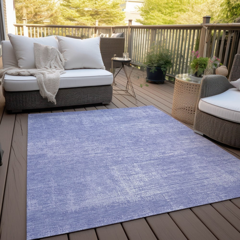 Machine Washable Indoor/ Outdoor Chantille Abstract Solid Rug