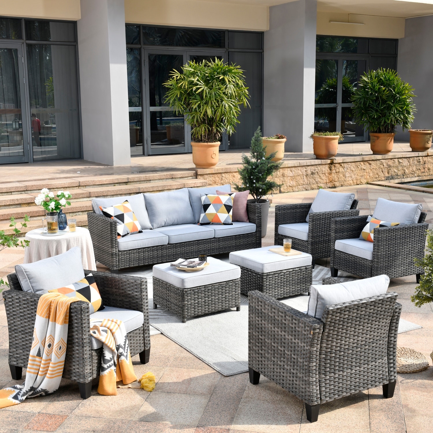 Ovios patio furniture 12 piece set deals