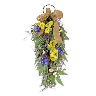 26" Pansy and Lavender Swag - 26 in