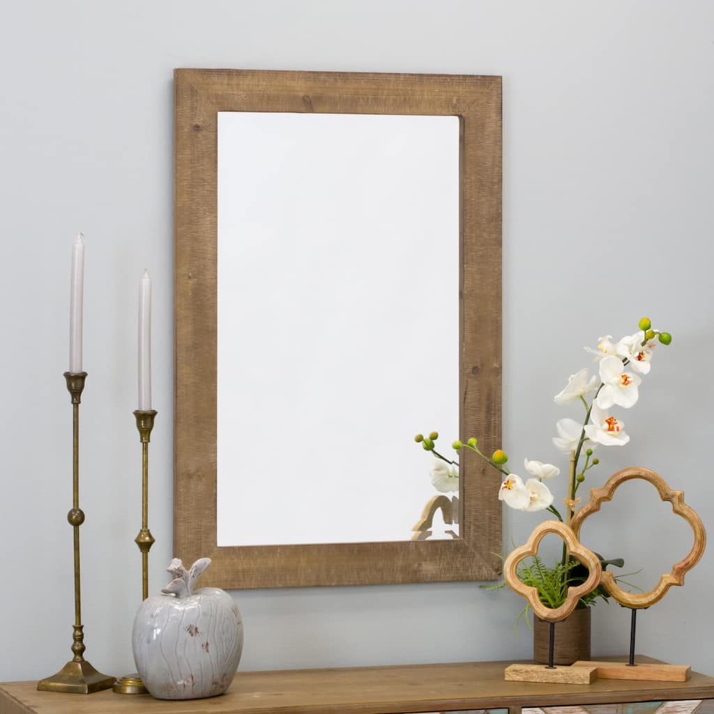 Morris Rectangular Nutmeg Brown Wall Mirror (36 x 24) - 36"h x 24"w x 1"d