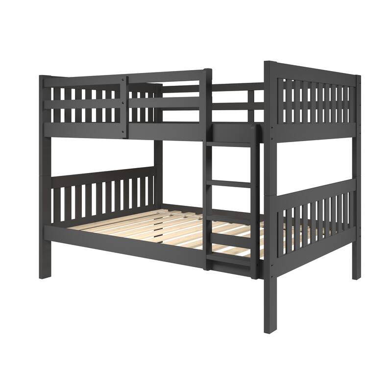 Full over Full Mission Dark Grey Bunk Bed