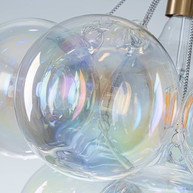Starsky 1-Light 14in. Contemporary Glass Bubble Semi Flush Mount