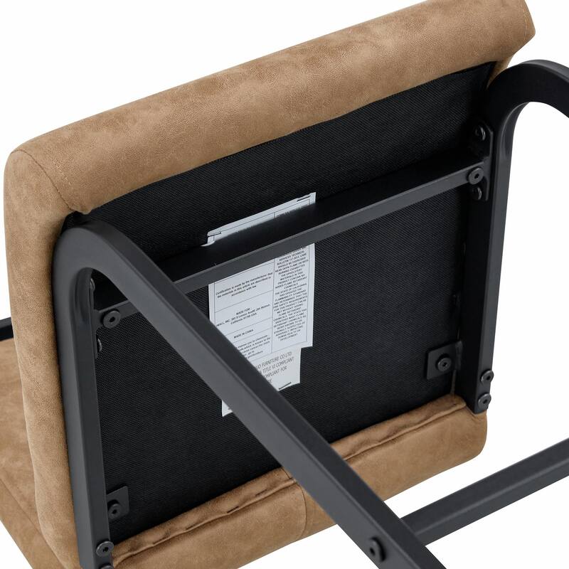Modern 42.5" Brown Tech Fabric Bar Stools - Comfortable & Stable, Set of 2