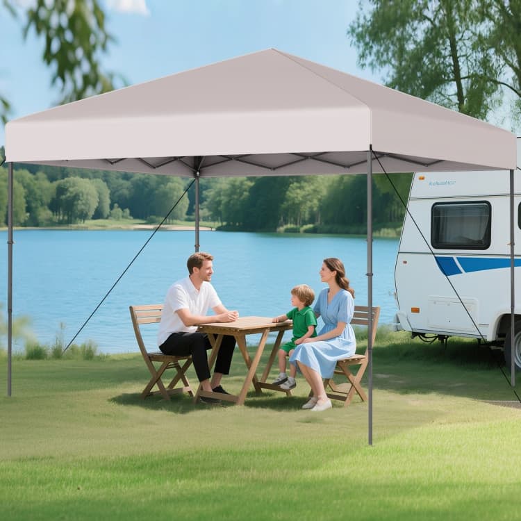 Oxford Fabric Metal Pop Up Canopy Tent with Bag and Adjustable Height