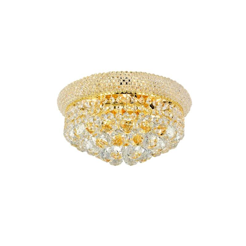 Somette Geneva 6-light Royal Cut Crystal and Gold Flush Mount