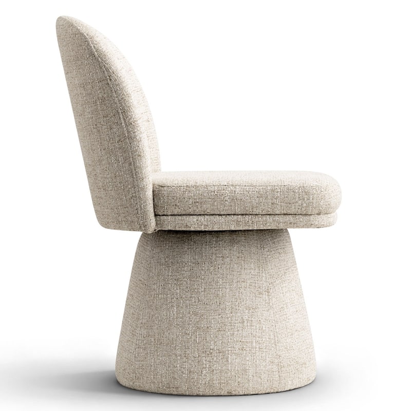 Swivel Fabric Upholstered Dining Chair(Set of 2)