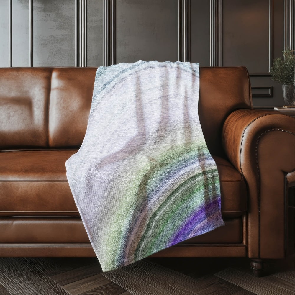 Premium Machine Washable Contemporary Wave Sherpa Throw Blanket