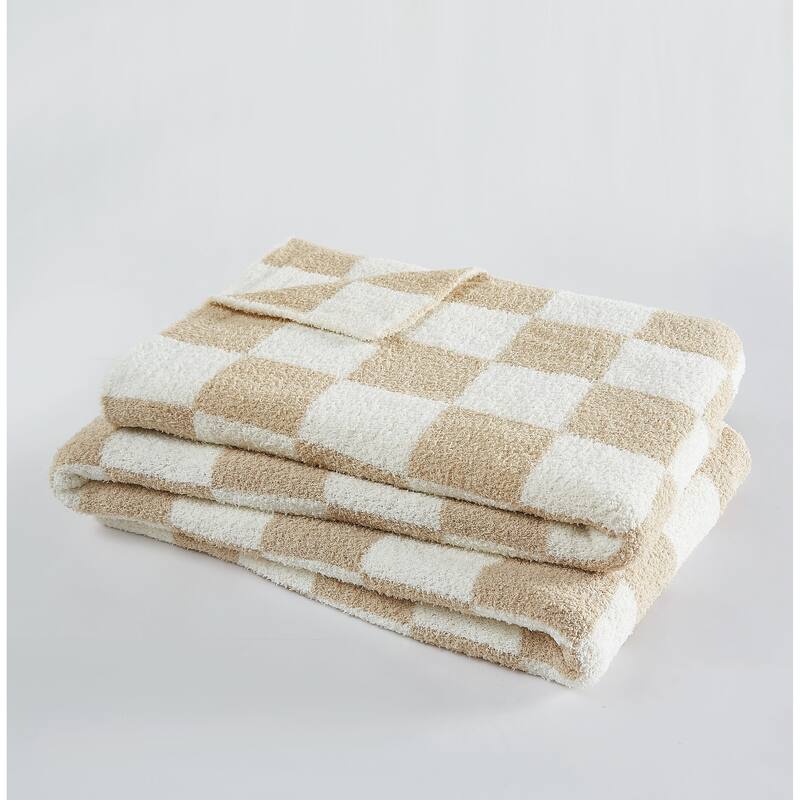 Truly Soft Cozy Checkerboard Reversible 50x70 Throw
