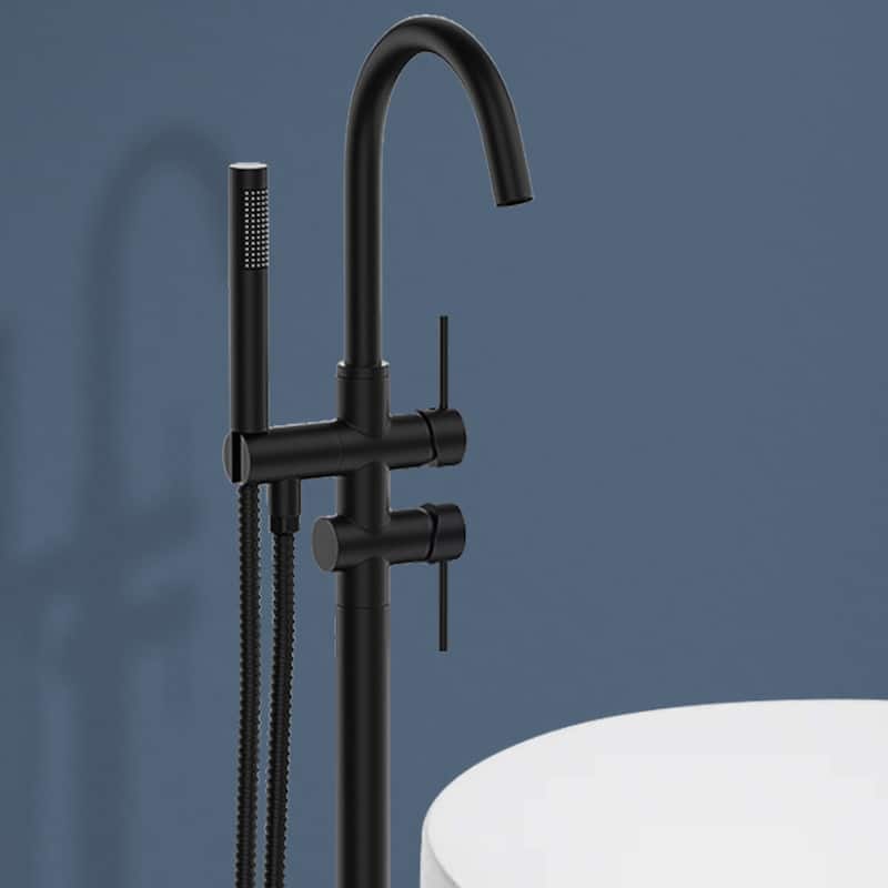 Topcraft Floor Mounted Bathtub Filler with Handheld Showerhead
