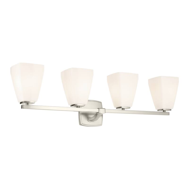 Kichler Lighting Marant 33.25" 4-Light Vanity Light with Opal Glass in Brushed Nickel