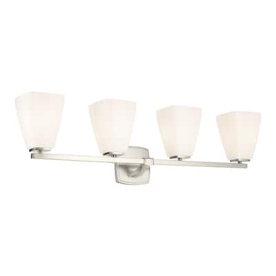 Kichler Lighting Marant 33.25" 4-Light Vanity Light with Opal Glass in Brushed Nickel