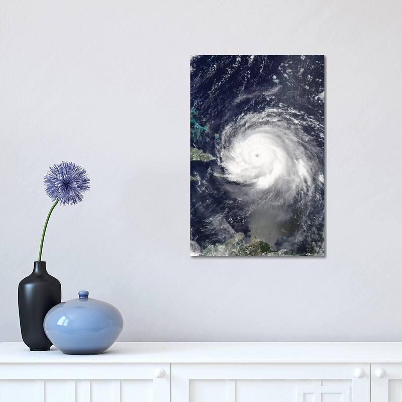 iCanvas "Satellite View Of Hurricane Irma Over Puerto Rico And Hispaniola" by Stocktrek Images Canvas Print - 18x12x1.5