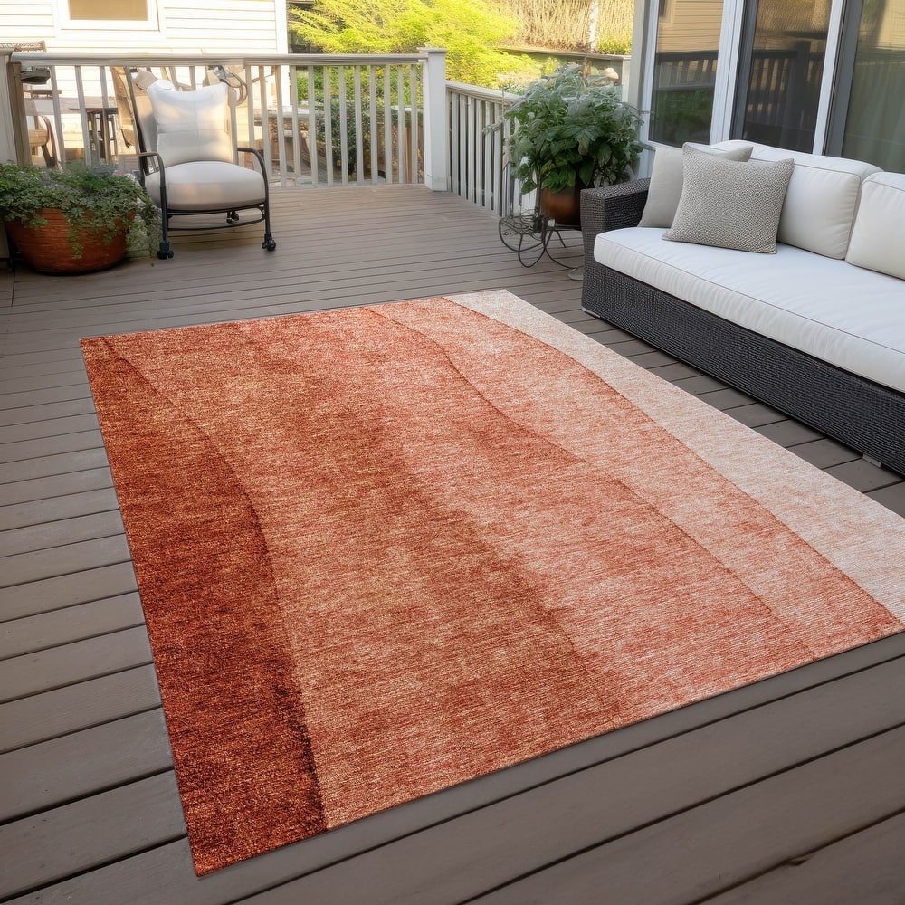 Machine Washable Indoor/ Outdoor Chantille Modern Horizon Rug