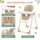preview thumbnail 9 of 19, Foldable High Chairs for Babies and Toddlers with 7 Height and 5 Recline Adjustable Backrest
