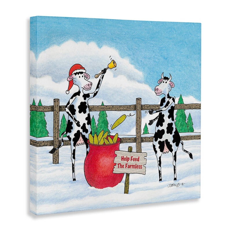 Stupell Feed The Farmless Funny Cows Canvas Wall Art Design By Roger Straub