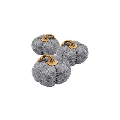 A&B Home Set of 3 Pumpkins - Gray