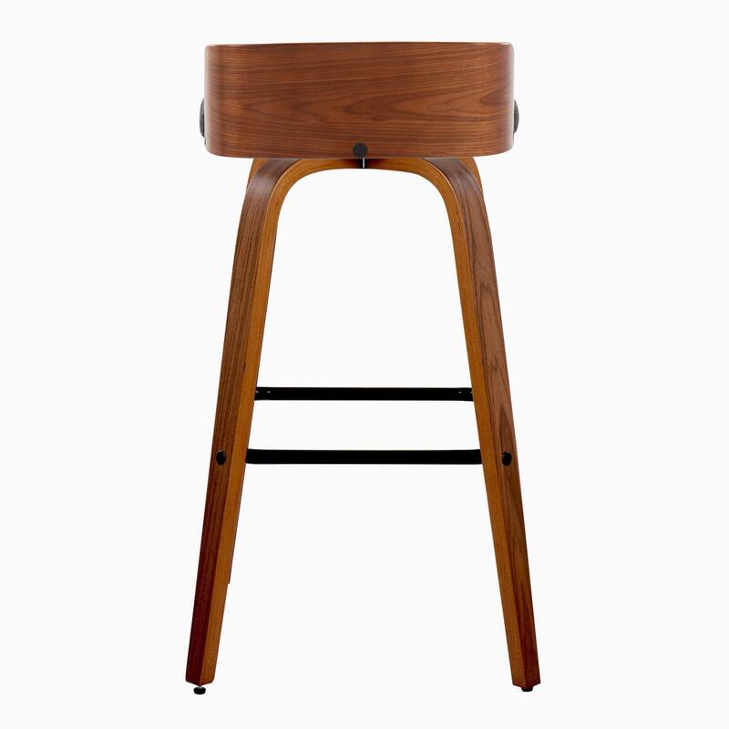 Carson Carrington Marstrand 30" Fixed-Height Bar Stool with Bent Wood Legs & Square Footrest (Set of 2)