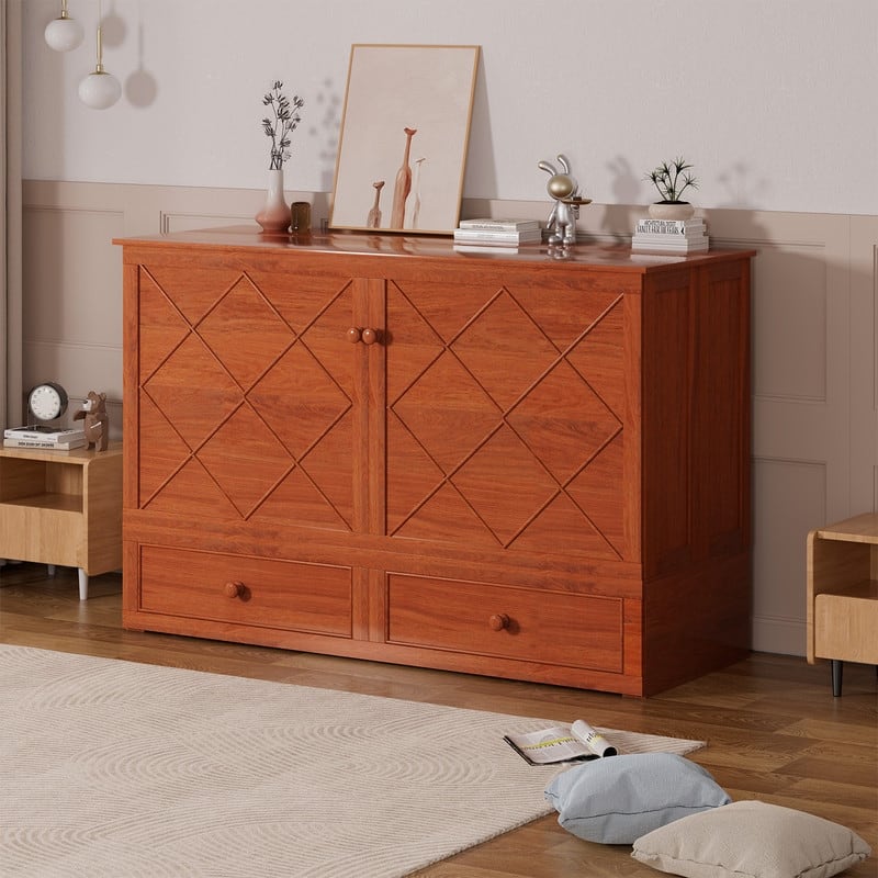 Mixoy Murphy Bed Chest with Mattress and Storage