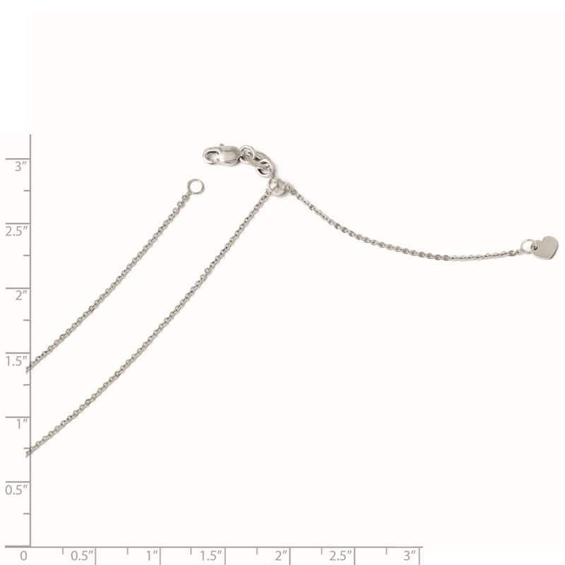 Curata Italian 14k White Gold Adjustable Round Mariner Anchor Chain Necklace Options: 22 30