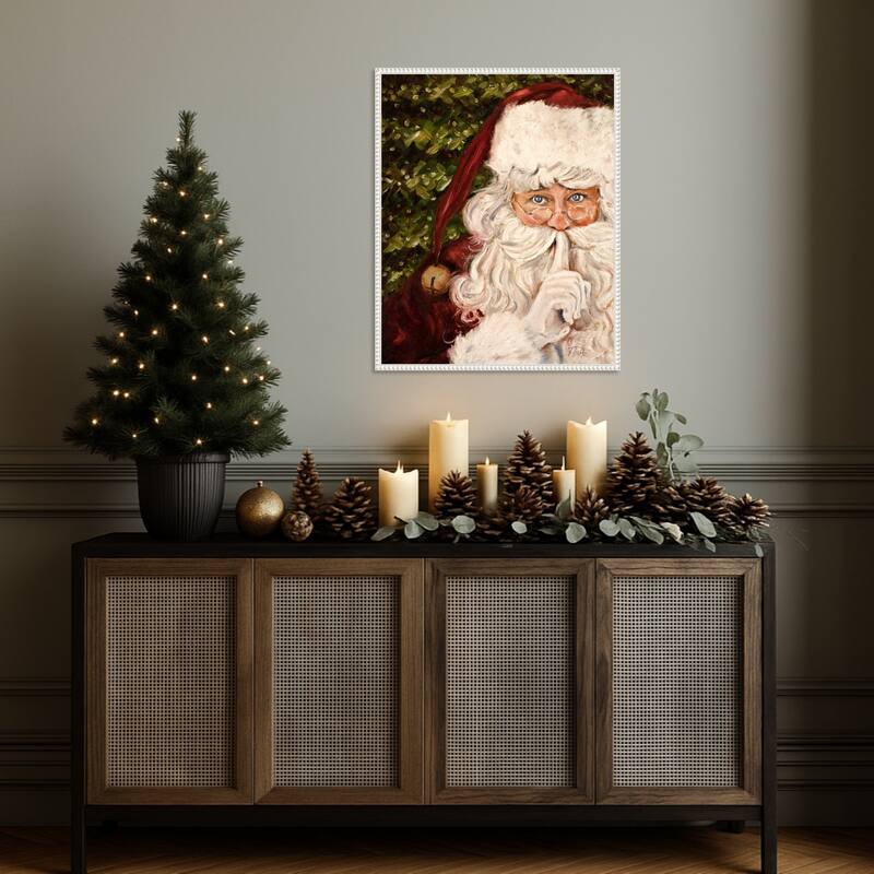 Secret Santa by Patricia Pinto Framed Canvas Wall Art Print