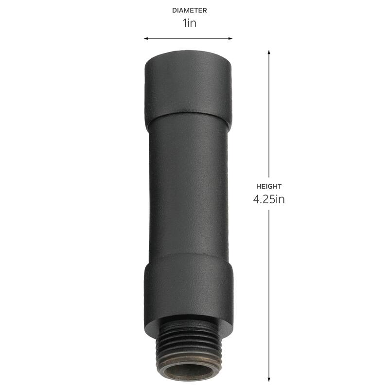 Kichler Lighting 3" Male Female Riser in Black Brass, Landscape Lighting, (1" x 3"),15509BKB - 4.25