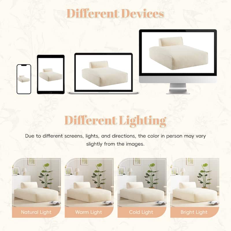 Modular 72-Inch Fully Compressed Sofa Bed with Frameless Design for Living Room, No Assembly Required