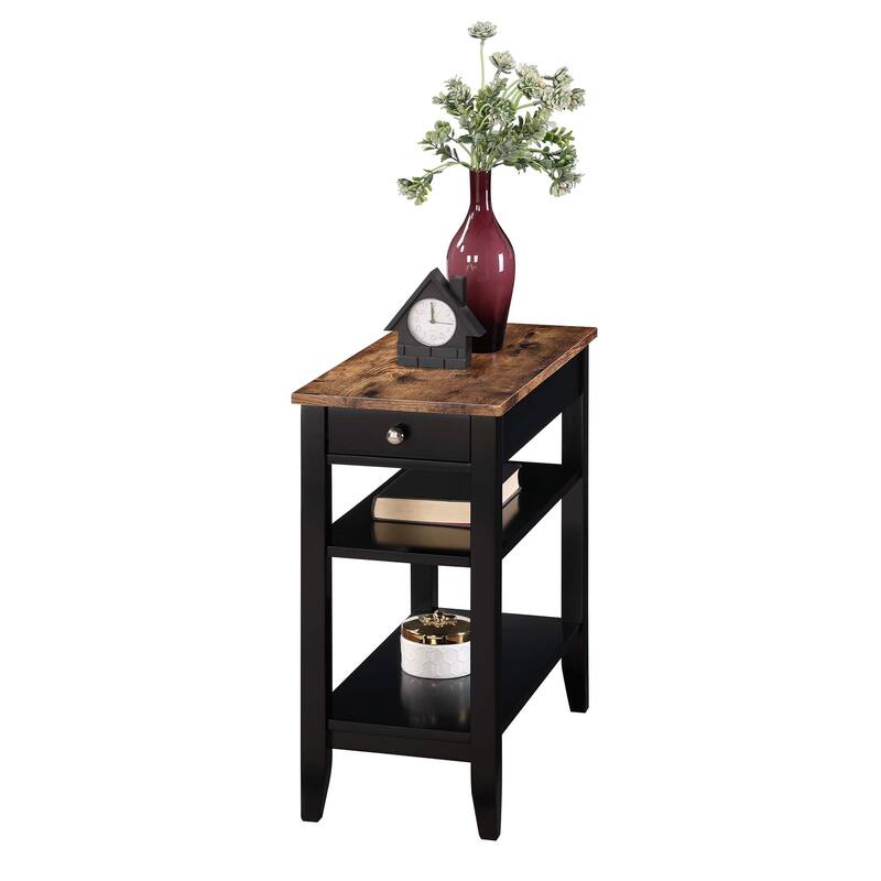 Convenience Concepts American Heritage 1 Drawer Chairside End Table with Shelves