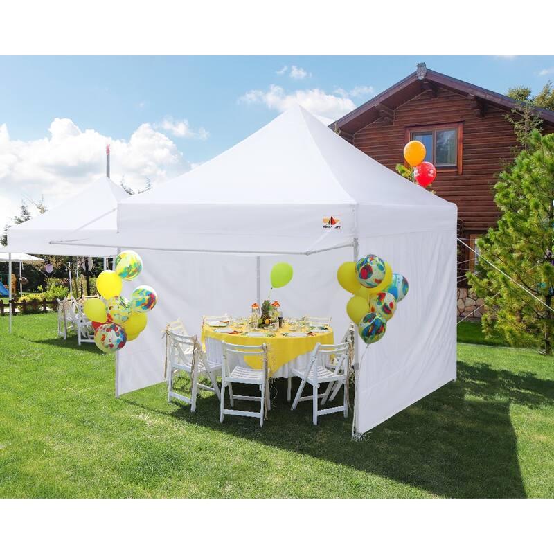 ABCCANOPY Pop up Canopy Tent with Awning and Sidewalls - 10ftx10ft - White