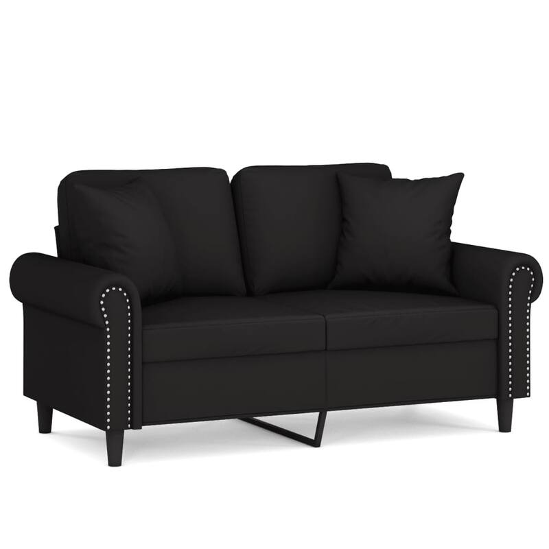 vidaXL 2-seater Sofa Black Velvet (100% polyester), Metal, Textilene - 59.8 x 59.8 x 31.5 in