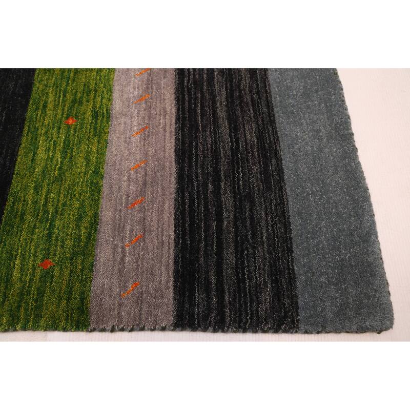 ECARPETGALLERY Hand Loomed Kashkuli Gabbeh Navy Wool Rug - 6'9 x 9'9