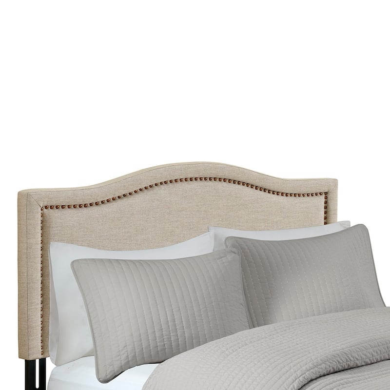 Elegant Upholstered Panel Headboard with Adjustable Metal Legs