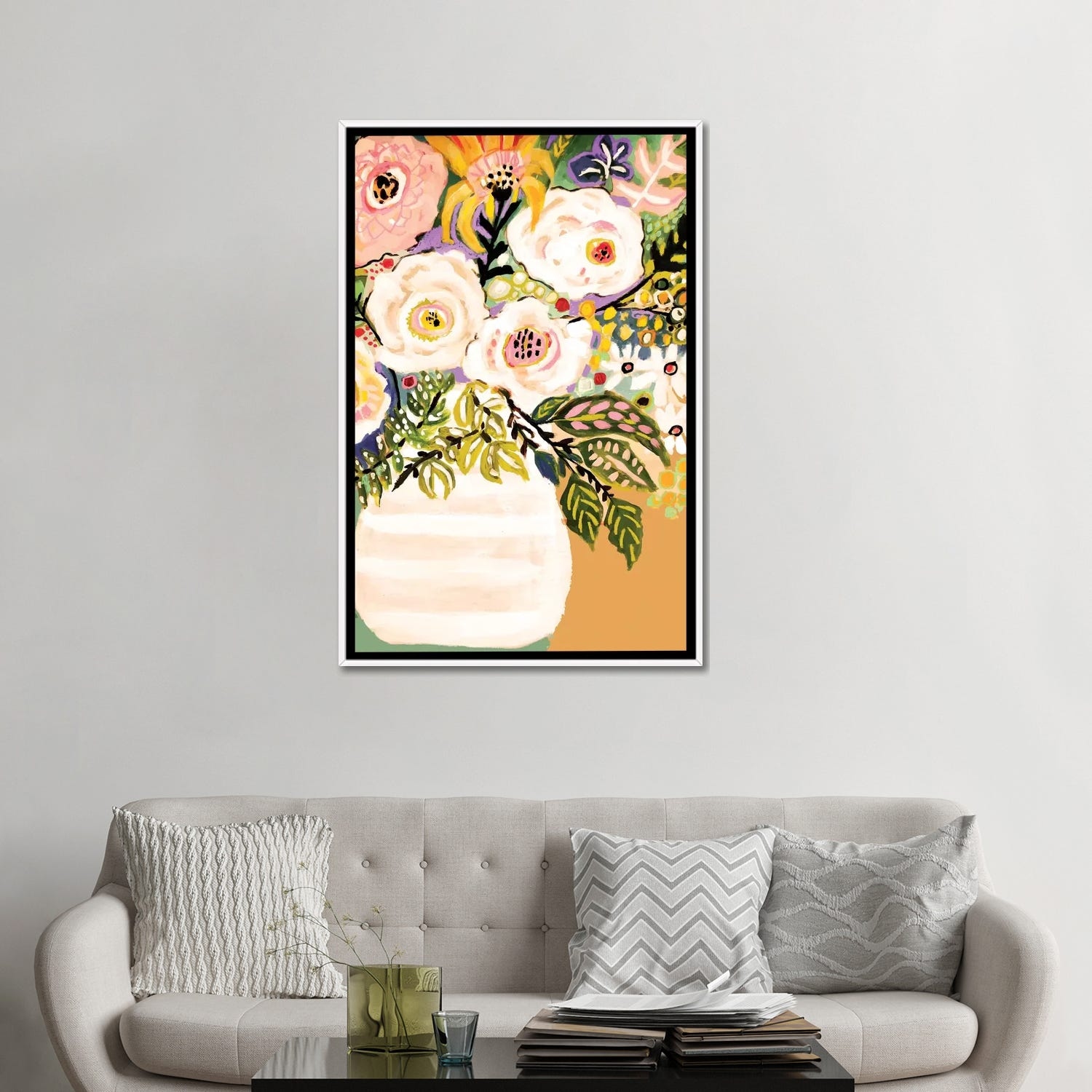 Icanvas Summer Flowers In A Vase Ii By Karen Fields Framed Canvas Print Bed Bath And Beyond