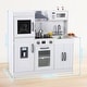 preview thumbnail 13 of 17, Wooden Play Kitchen for Kids with Cookware Playset,Lights & Sounds,20 Accessories and Ice Maker,Microwave,Oven,Range Hood,Sink