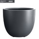 preview thumbnail 13 of 17, DreamPatio Long Beach Fiberstone Egg Planter for Indoor/Outdoor 12x12x10 - Charcoal