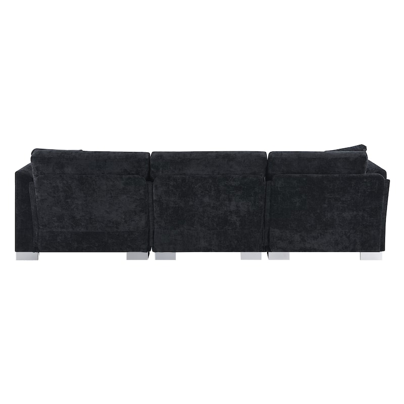 Roomfitters 96*56" Modern Cloud Sectional Sofa, L-Shaped Luxury Couch Set with 2 Pillows, 4-Seat Indoor Furniture