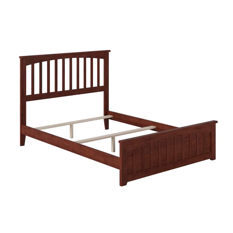 Mission Full Foundation Bed Frame with Matching Footboard in Walnut - Walnut - Full
