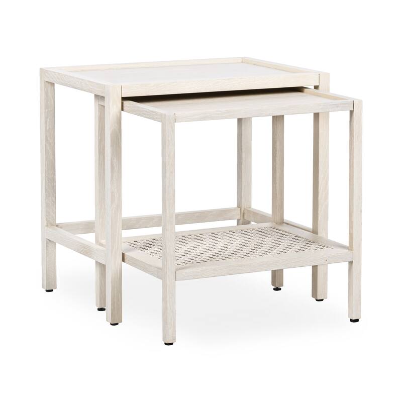 Classic Home Devin Oak Wood Nesting End Table