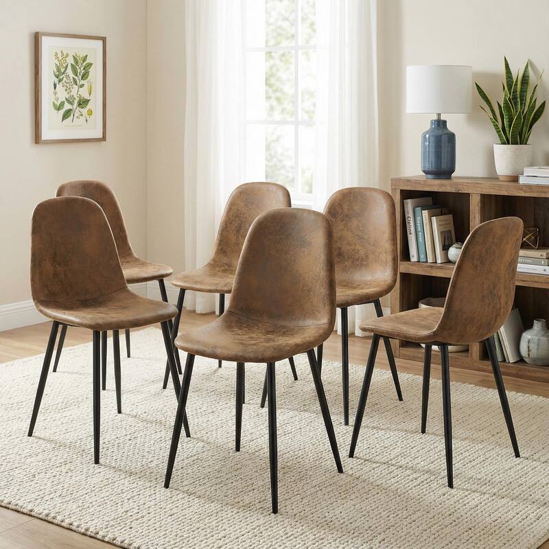 Homy Casa 63" Industrial Dining Table Set for 6, Large Rectangular with Metal Frame, Farmhouse Dining Room 6 Chairs / Table Only