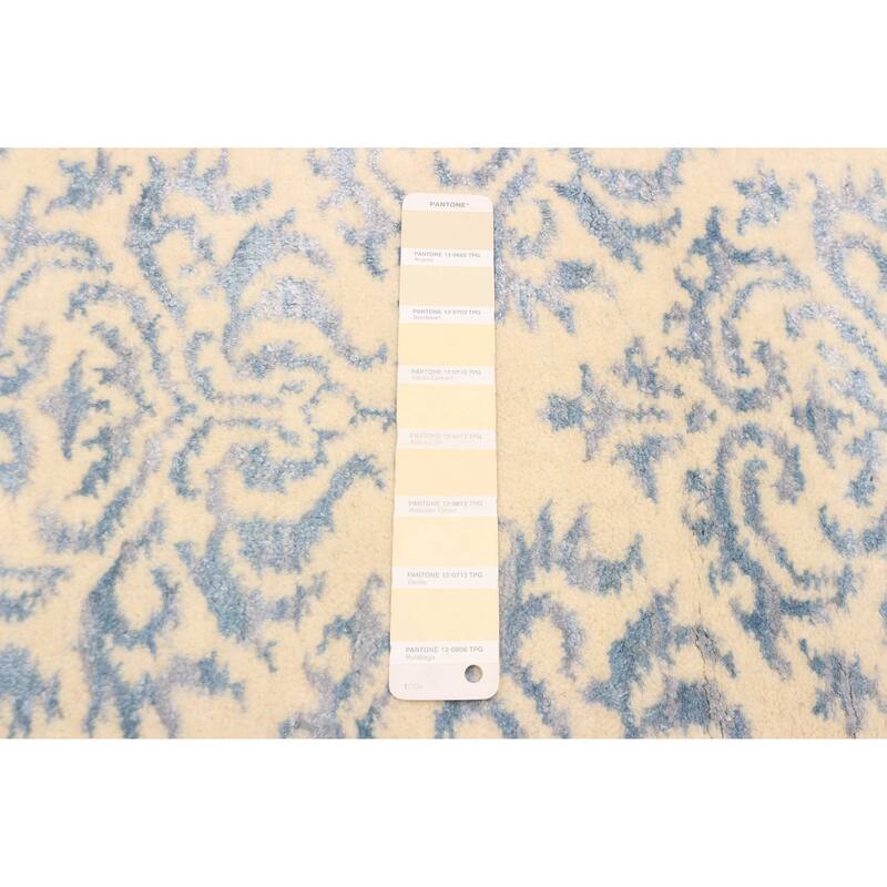 ECARPETGALLERY Hand Loomed Elysian Cream Viscose, Wool Rug - 4'10 x 7'11