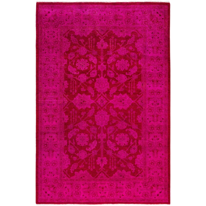 Overdyed One-of-a-Kind Hand-Knotted Area Rug - Pink - 4' 1" x 6' 1"