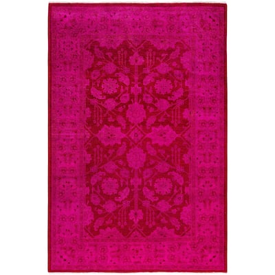 Overdyed One-of-a-Kind Hand-Knotted Area Rug - Pink - 4' 1" x 6' 1"