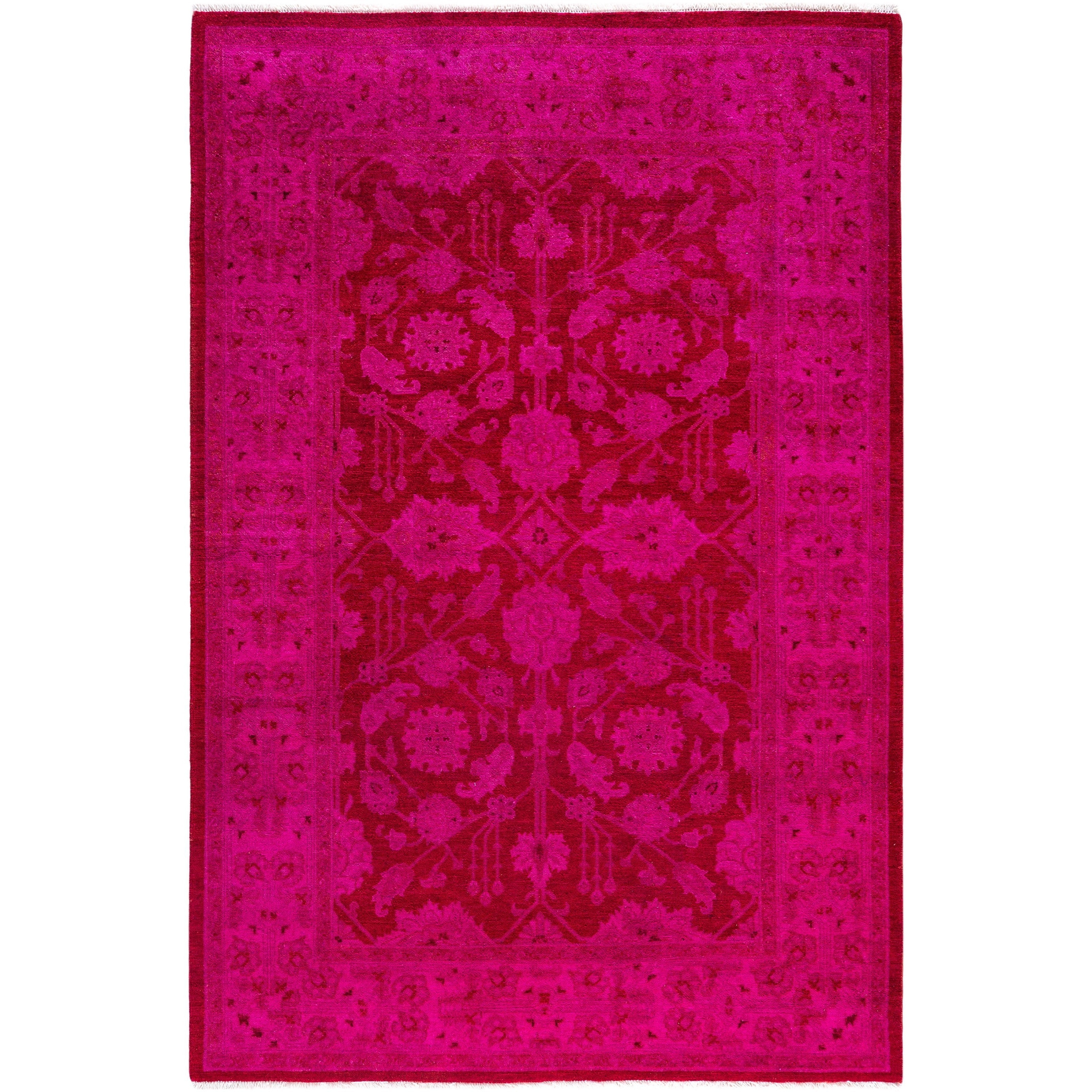Overdyed One-of-a-Kind Hand-Knotted Area Rug - Pink - 4' 1" x 6' 1"