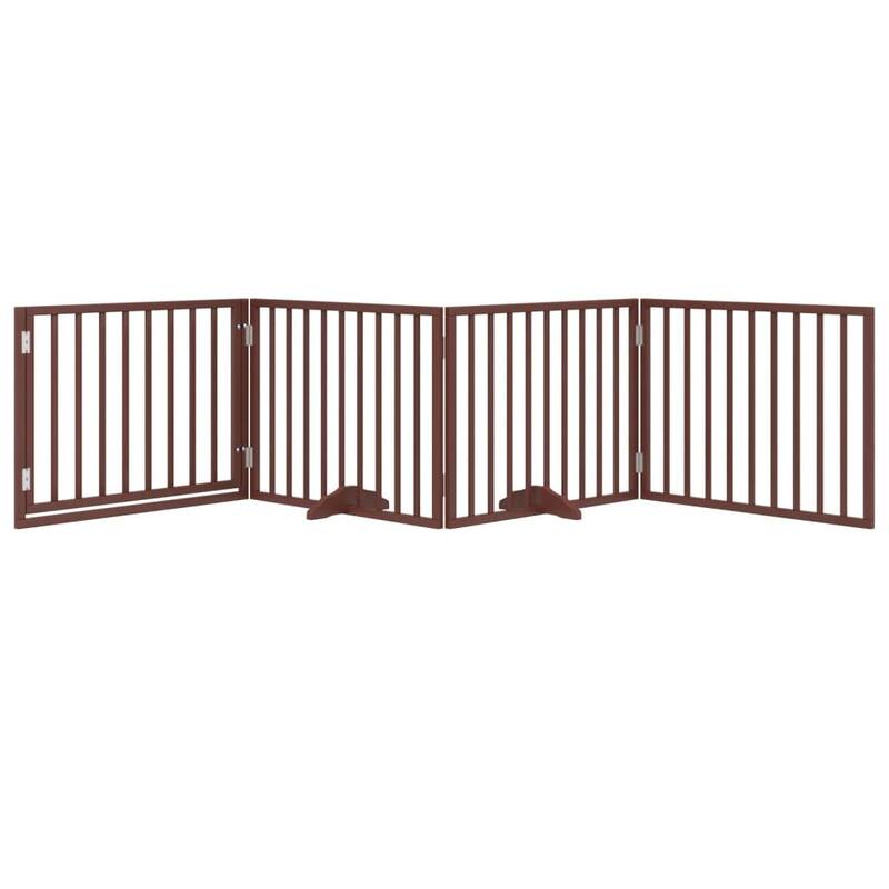 vidaXL Dog Gate Foldable Poplar Wood