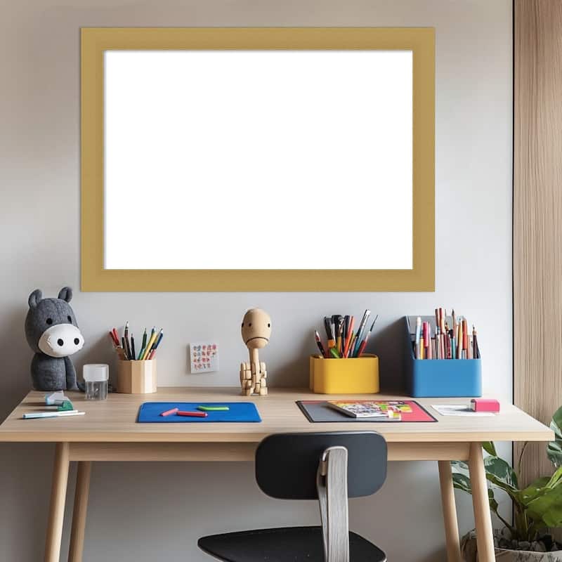 Amanti Art Grace Brushed Gold Framed Dry Erase Magnetic Board