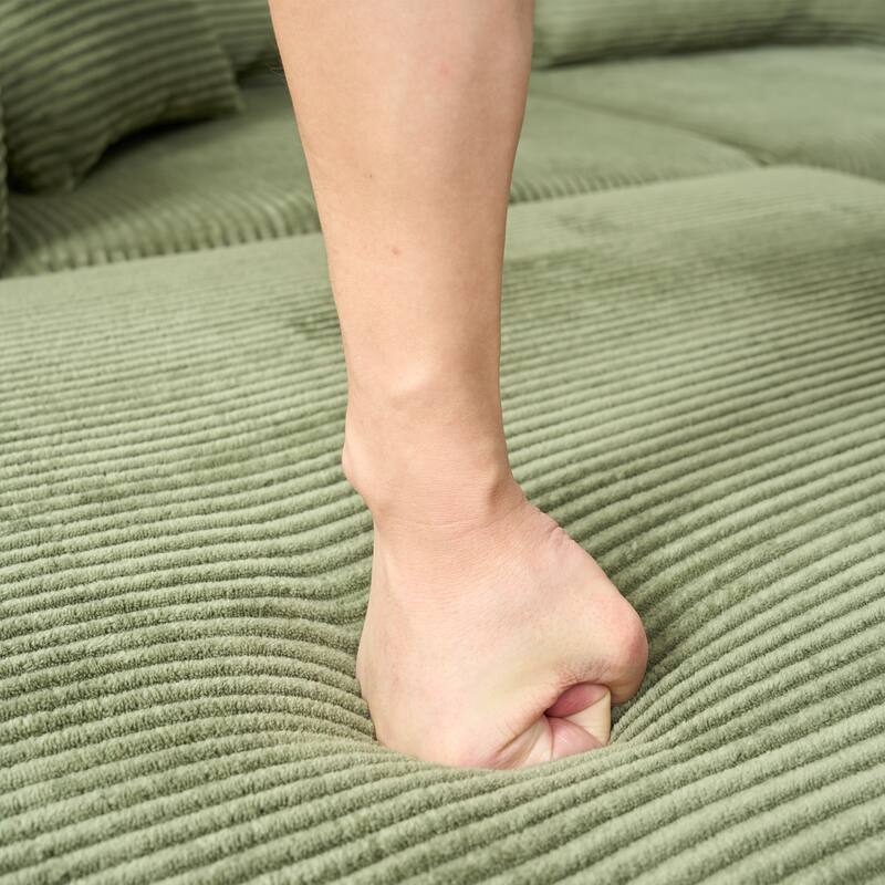 4-Piece L-Shaped Sectional Sofa, Recliner Sofa with Spacious Chaise Lounge Sofa, Sleeper Sofa with Movable Ottoman