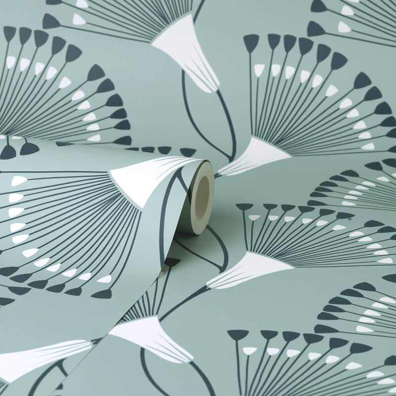 Fine Decor Wilder Light Blue Fanning Flower Wallpaper
