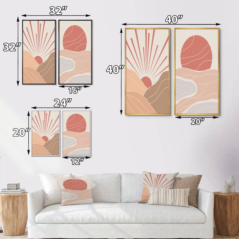 Designart "Retro Abstract Colorful Landscape Design II" Landscapes