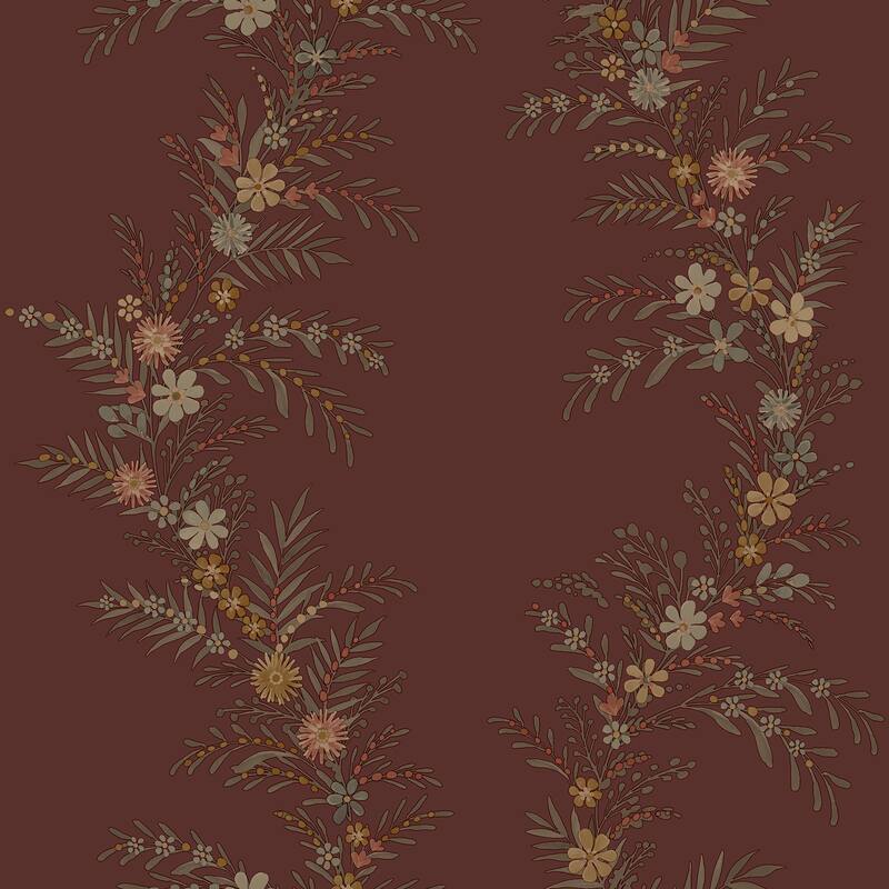 Posy Cranberry Peel and Stick Wallpaper